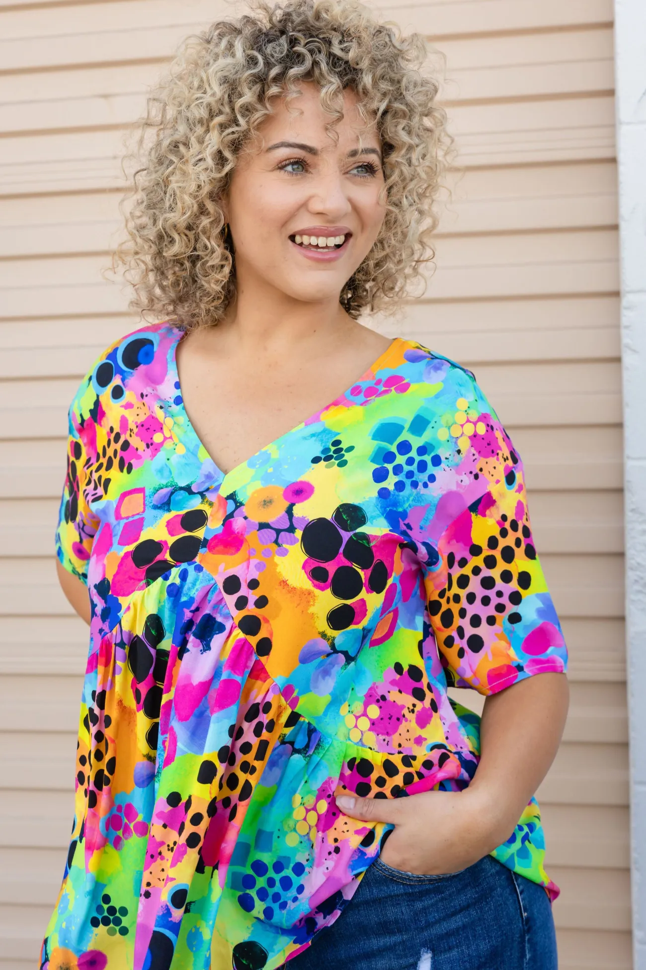 Proud Poppy Clothing Peak Top in Messy Mind by Kasey Rainbow Fashion