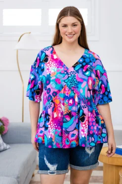 Proud Poppy Clothing Peak Top in Midnight Safari by Kasey Rainbow Hot