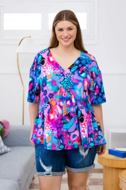Proud Poppy Clothing Peak Top in Midnight Safari by Kasey Rainbow Hot