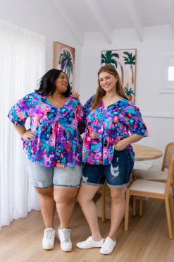 Proud Poppy Clothing Peak Top in Midnight Safari by Kasey Rainbow Hot