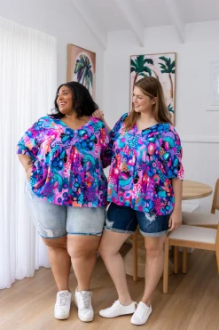 Proud Poppy Clothing Peak Top in Midnight Safari by Kasey Rainbow Hot