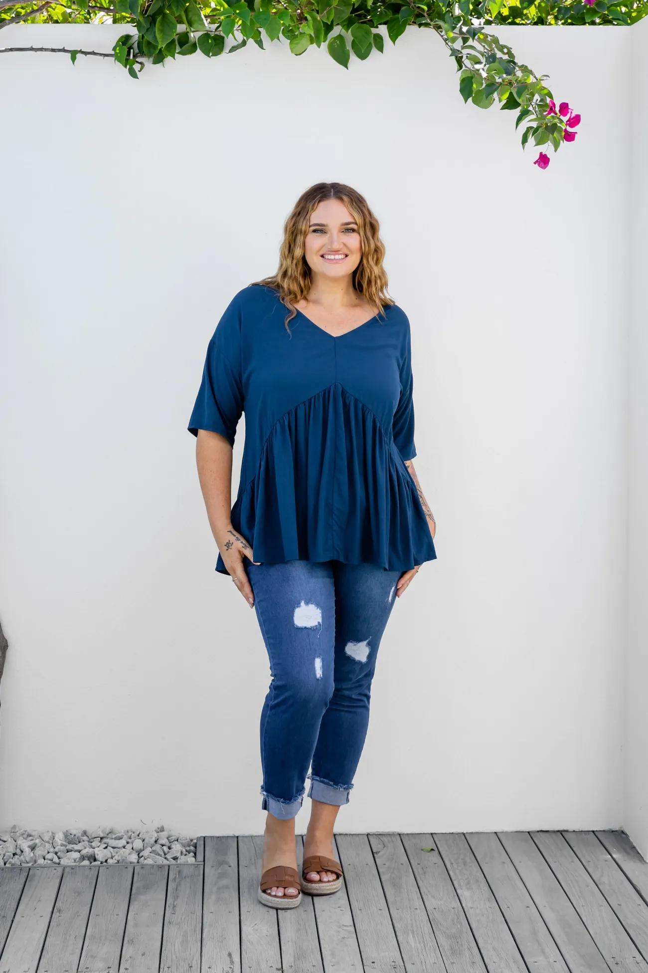 Proud Poppy Clothing Peak Top in Navy Fashion