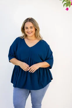 Proud Poppy Clothing Peak Top in Navy Fashion