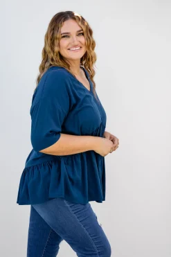 Proud Poppy Clothing Peak Top in Navy Fashion