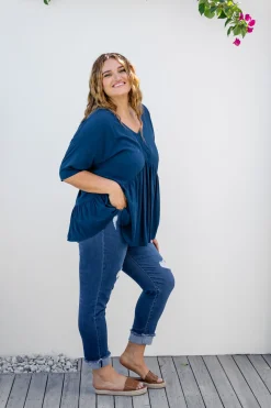 Proud Poppy Clothing Peak Top in Navy Fashion