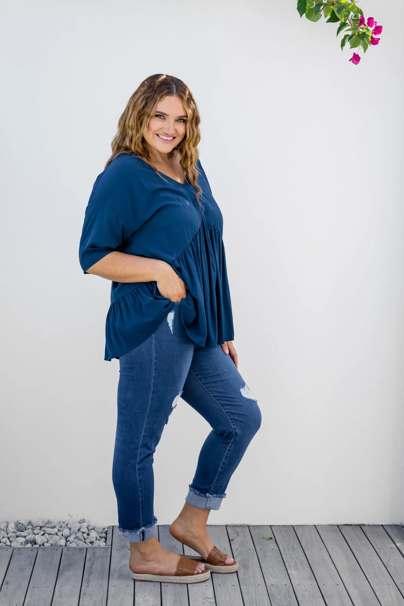 Proud Poppy Clothing Peak Top in Navy Fashion