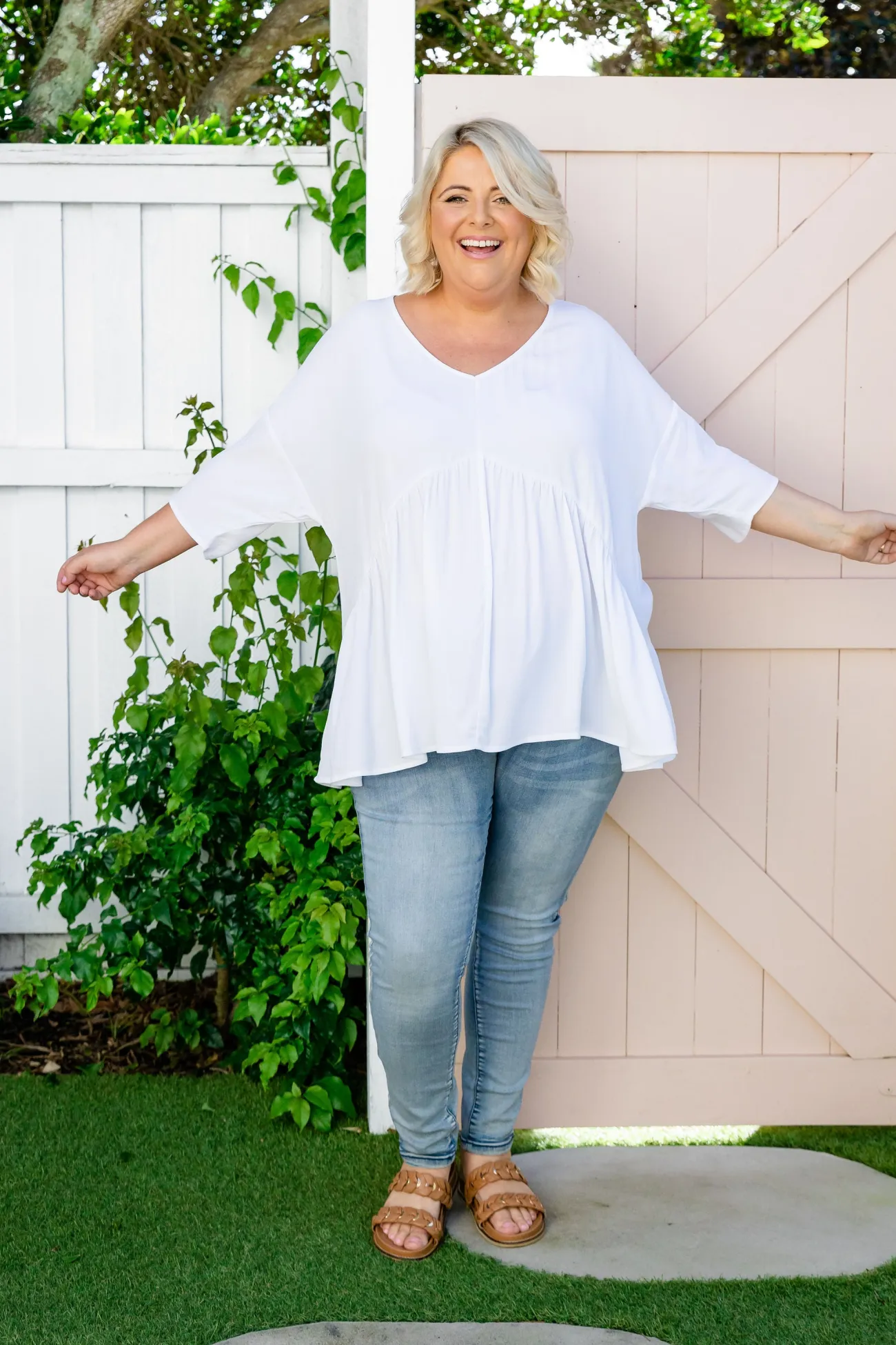 Proud Poppy Clothing Peak Top in White New