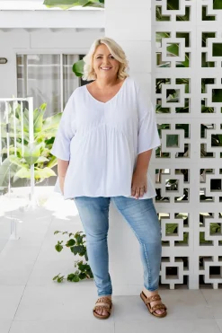 Proud Poppy Clothing Peak Top in White New