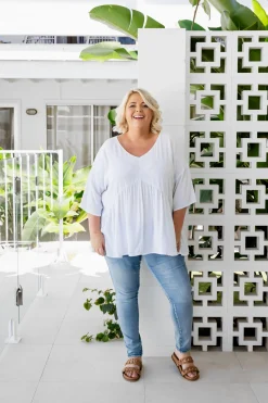 Proud Poppy Clothing Peak Top in White New