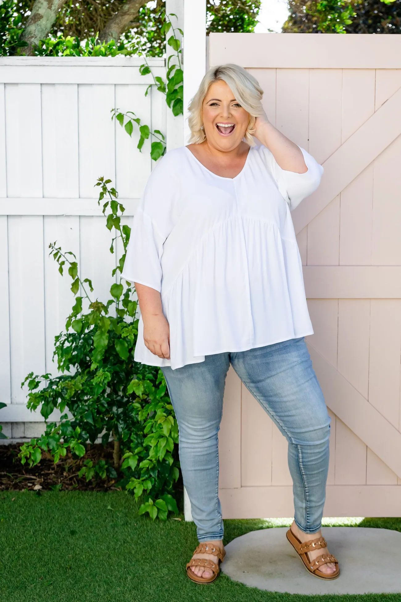 Proud Poppy Clothing Peak Top in White New