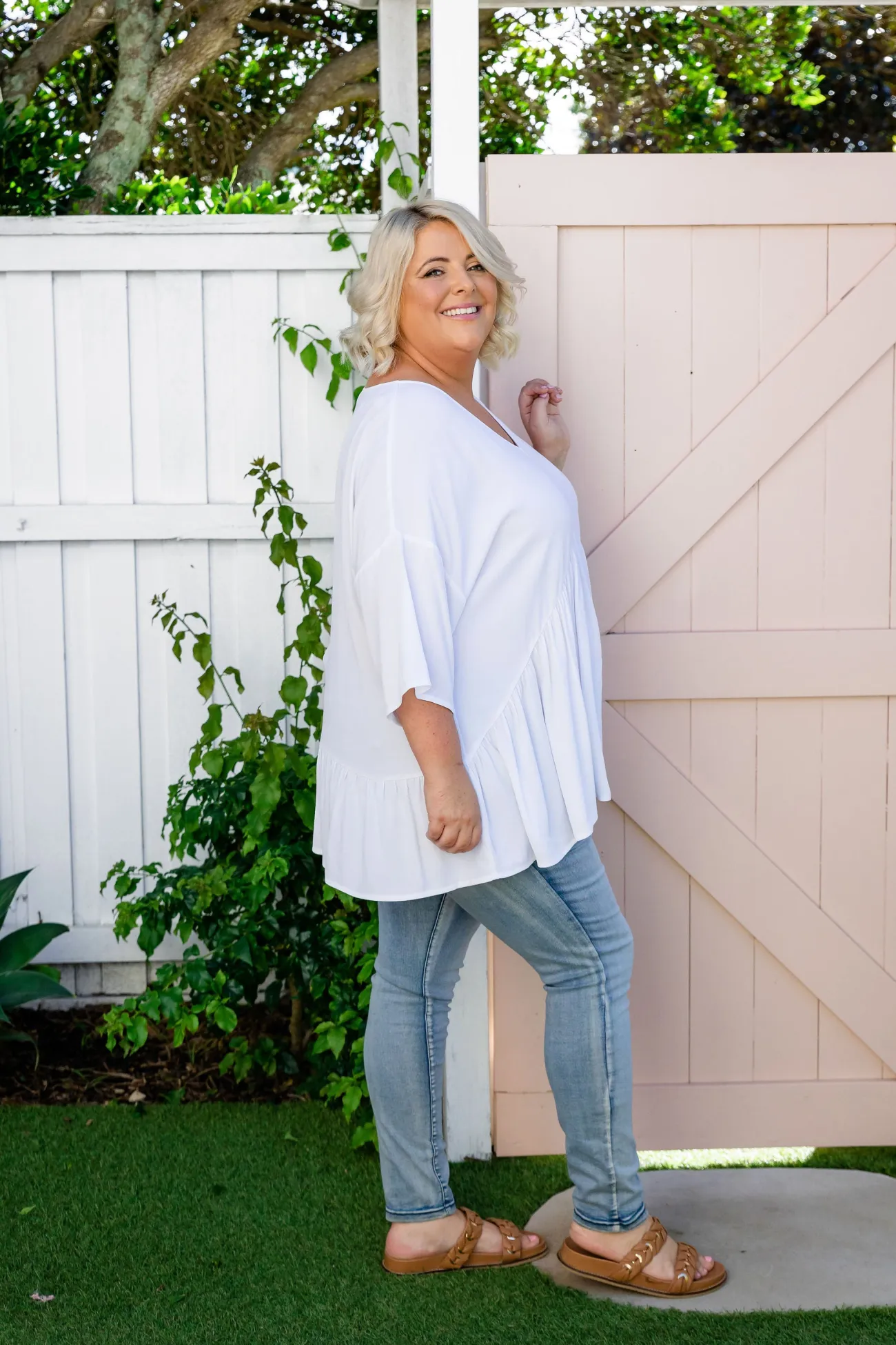 Proud Poppy Clothing Peak Top in White New