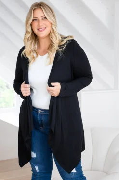 Proud Poppy Clothing Penelope Waterfall Modal Cardi in Black Fashion