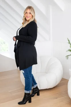 Proud Poppy Clothing Penelope Waterfall Modal Cardi in Black Fashion