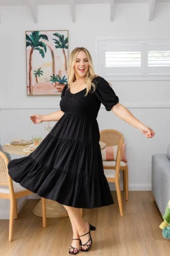 Proud Poppy Clothing Peri Midi Dress in Black Fashion