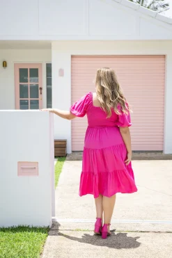 Proud Poppy Clothing Peri Midi Dress in Pink New
