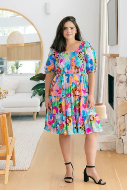 Proud Poppy Clothing Peri Party Dress in Floral Fancy by Kasey Rainbow Outlet
