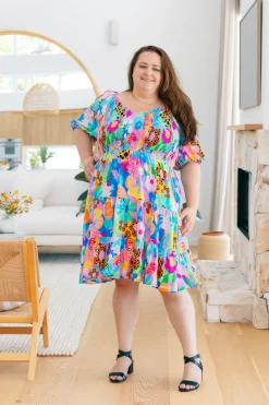 Proud Poppy Clothing Peri Party Dress in Floral Fancy by Kasey Rainbow Outlet