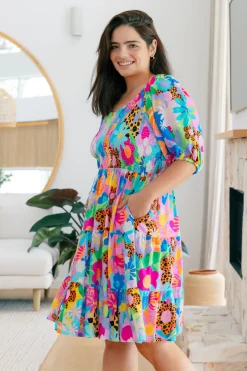 Proud Poppy Clothing Peri Party Dress in Floral Fancy by Kasey Rainbow Outlet