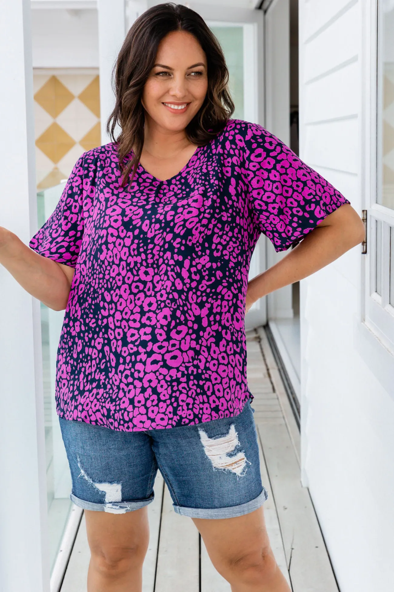 Proud Poppy Clothing Phoebe Purple Leopard Top Online