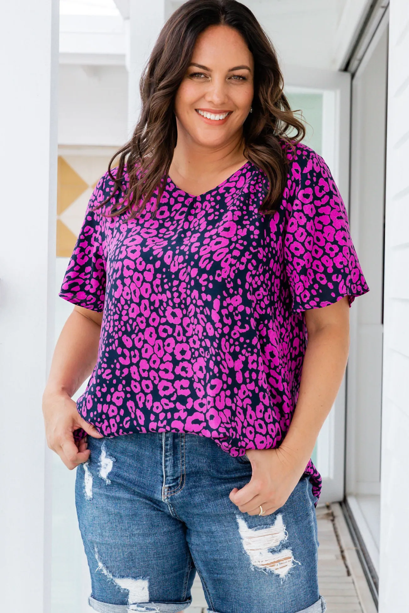 Proud Poppy Clothing Phoebe Purple Leopard Top Online