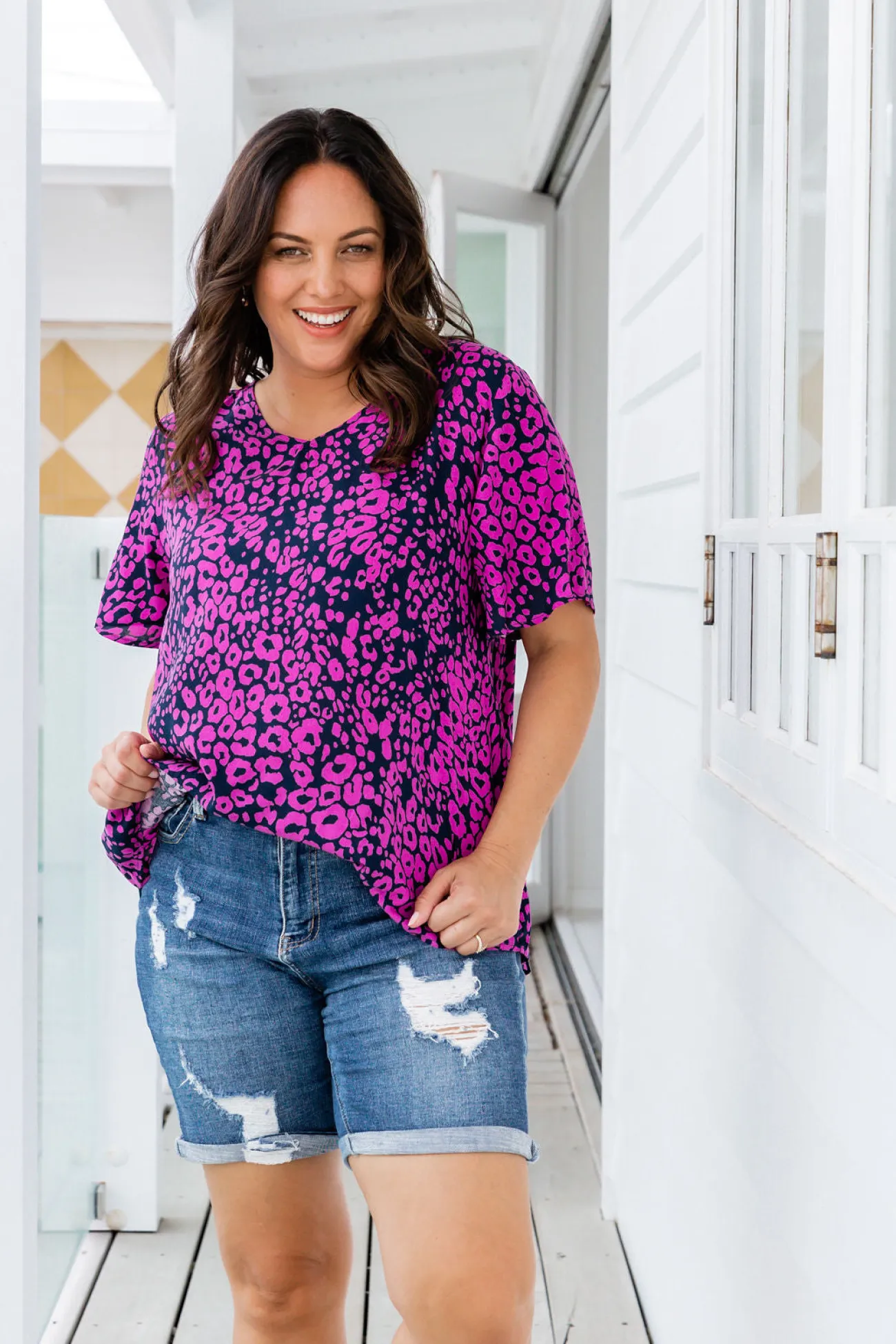 Proud Poppy Clothing Phoebe Purple Leopard Top Online
