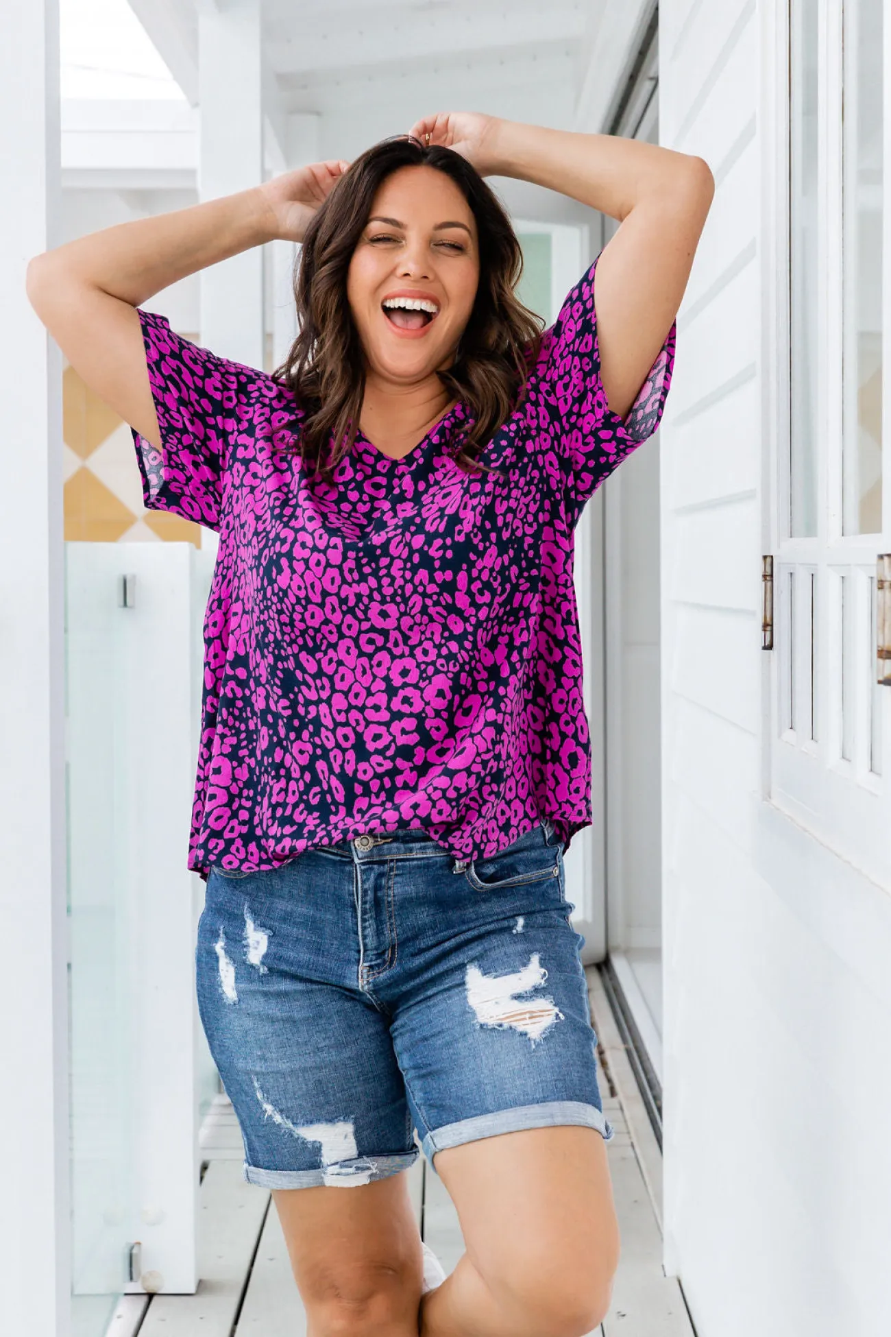 Proud Poppy Clothing Phoebe Purple Leopard Top Online