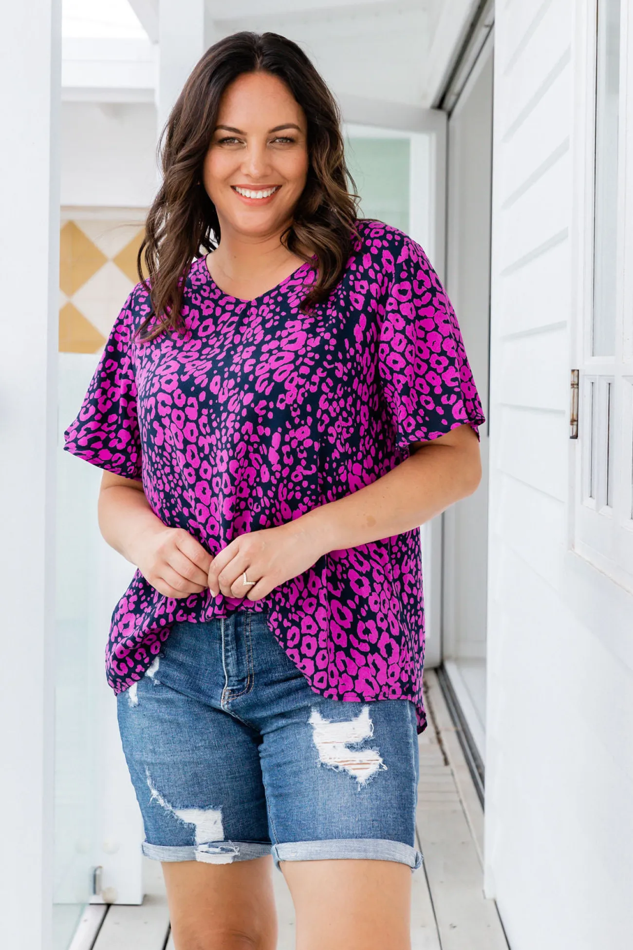 Proud Poppy Clothing Phoebe Purple Leopard Top Online