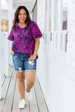 Proud Poppy Clothing Phoebe Purple Leopard Top Online