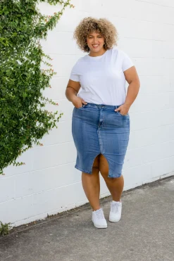 Proud Poppy Clothing Riley Denim Midi Skirt Online