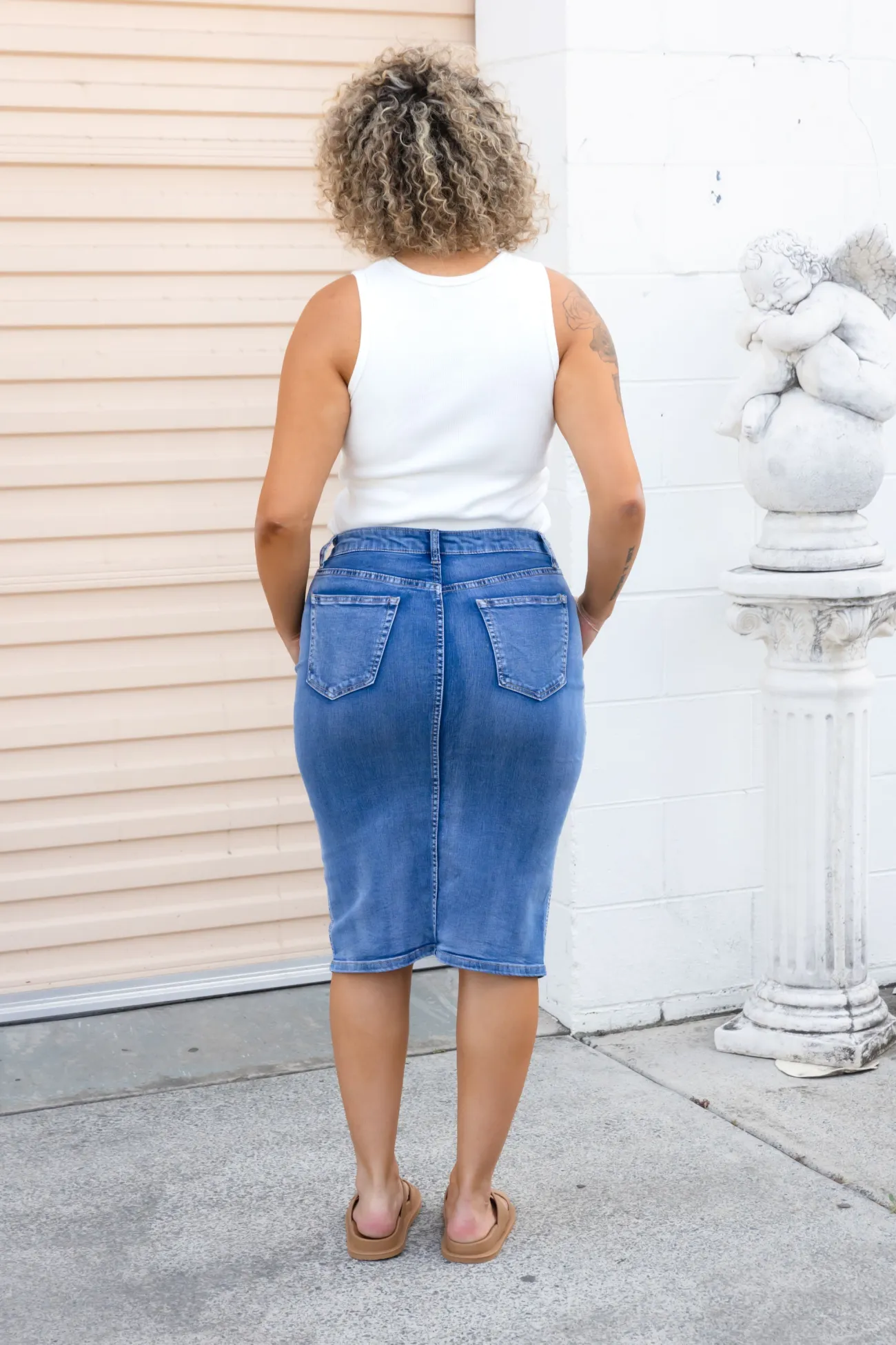 Proud Poppy Clothing Riley Denim Midi Skirt Online