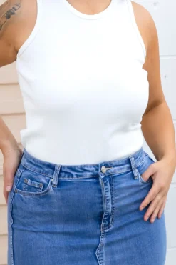 Proud Poppy Clothing Riley Denim Midi Skirt Online