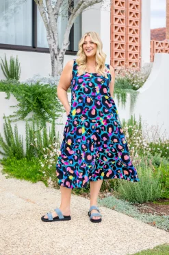 Proud Poppy Clothing Ronnie Dress in Kasey Leopard by Kasey Rainbow Clearance