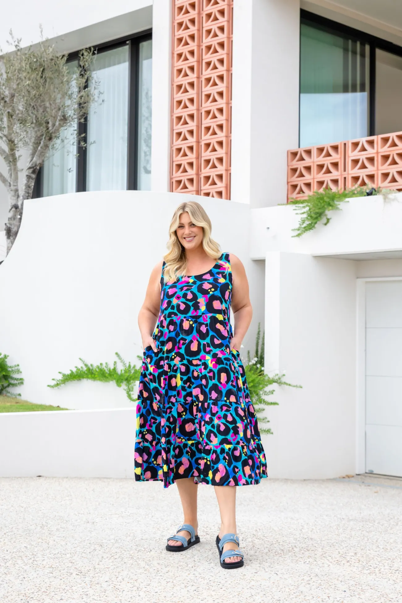 Proud Poppy Clothing Ronnie Dress in Kasey Leopard by Kasey Rainbow Clearance
