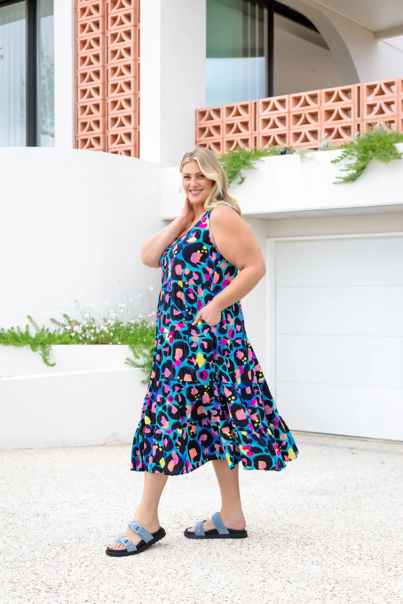 Proud Poppy Clothing Ronnie Dress in Kasey Leopard by Kasey Rainbow Clearance