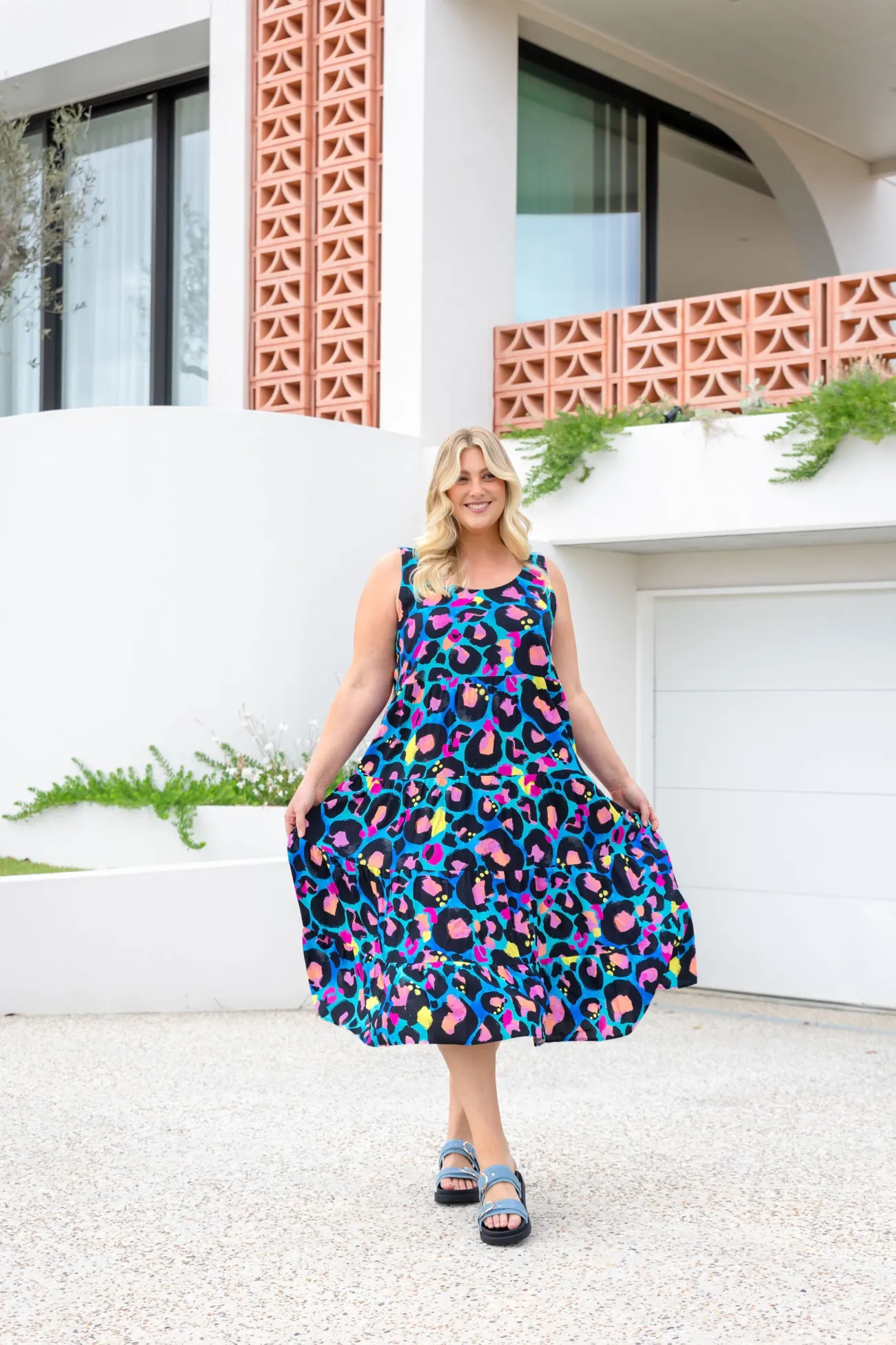 Proud Poppy Clothing Ronnie Dress in Kasey Leopard by Kasey Rainbow Clearance