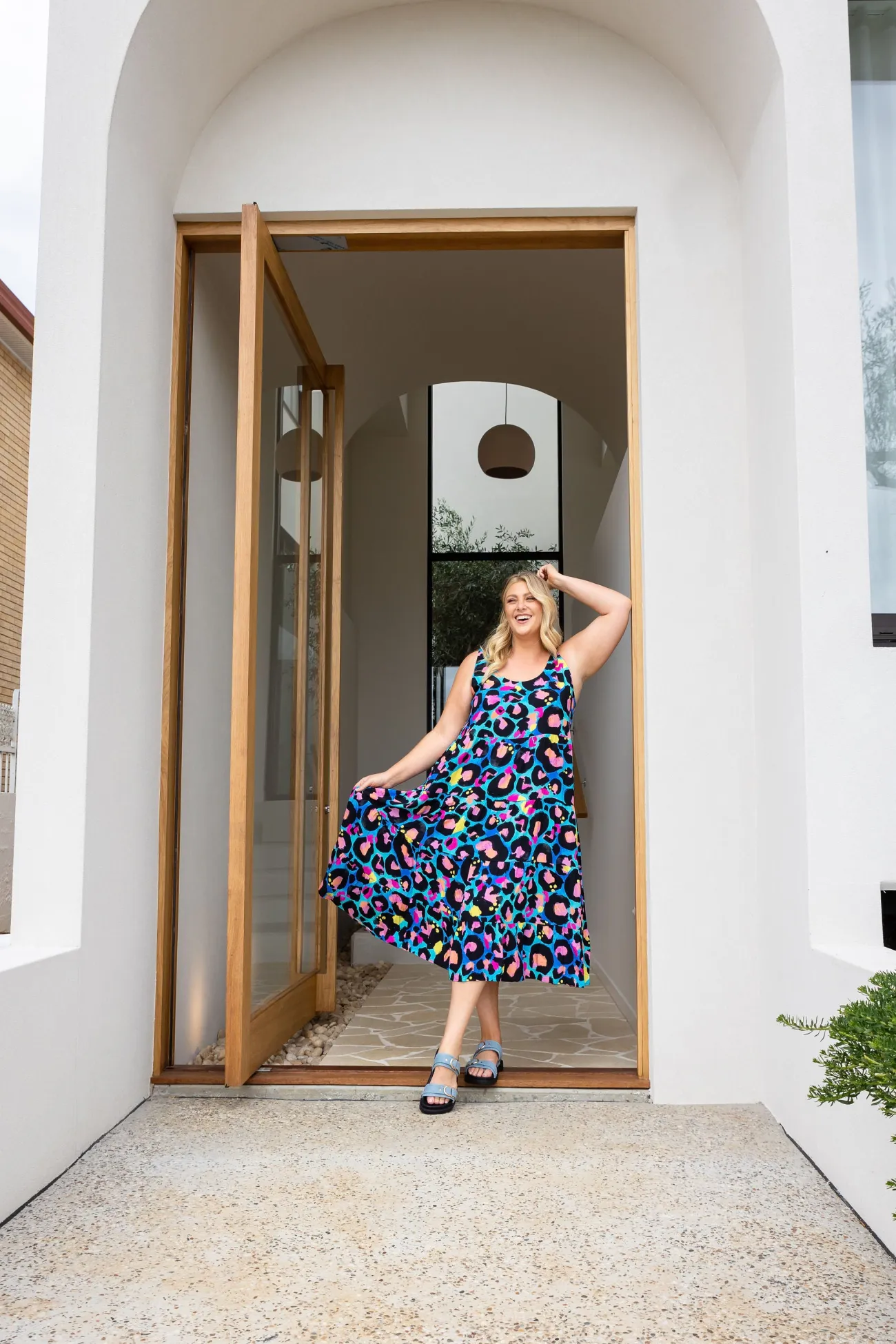 Proud Poppy Clothing Ronnie Dress in Kasey Leopard by Kasey Rainbow Clearance