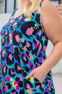 Proud Poppy Clothing Ronnie Dress in Kasey Leopard by Kasey Rainbow Clearance