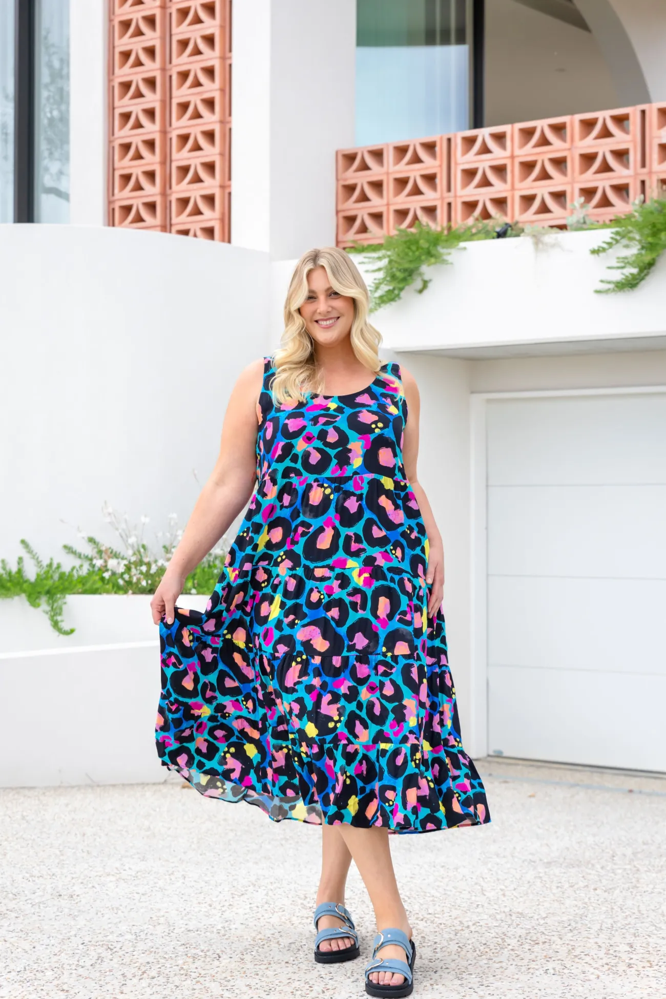 Proud Poppy Clothing Ronnie Dress in Kasey Leopard by Kasey Rainbow Clearance