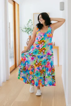 Proud Poppy Clothing Ronnie Maxi Dress in Floral Fancy by Kasey Rainbow Hot
