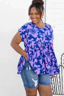 Proud Poppy Clothing Sally Top in Blue & Purple Blue&Purple Online