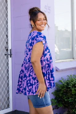 Proud Poppy Clothing Sally Top in Blue & Purple Blue&Purple Online