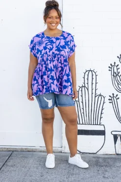 Proud Poppy Clothing Sally Top in Blue & Purple Blue&Purple Online