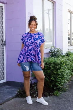 Proud Poppy Clothing Sally Top in Blue & Purple Blue&Purple Online