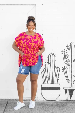 Proud Poppy Clothing Sally Top in Pink & Orange Pink&Orange Online