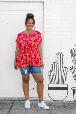 Proud Poppy Clothing Sally Top in Pink & Orange Pink&Orange Online