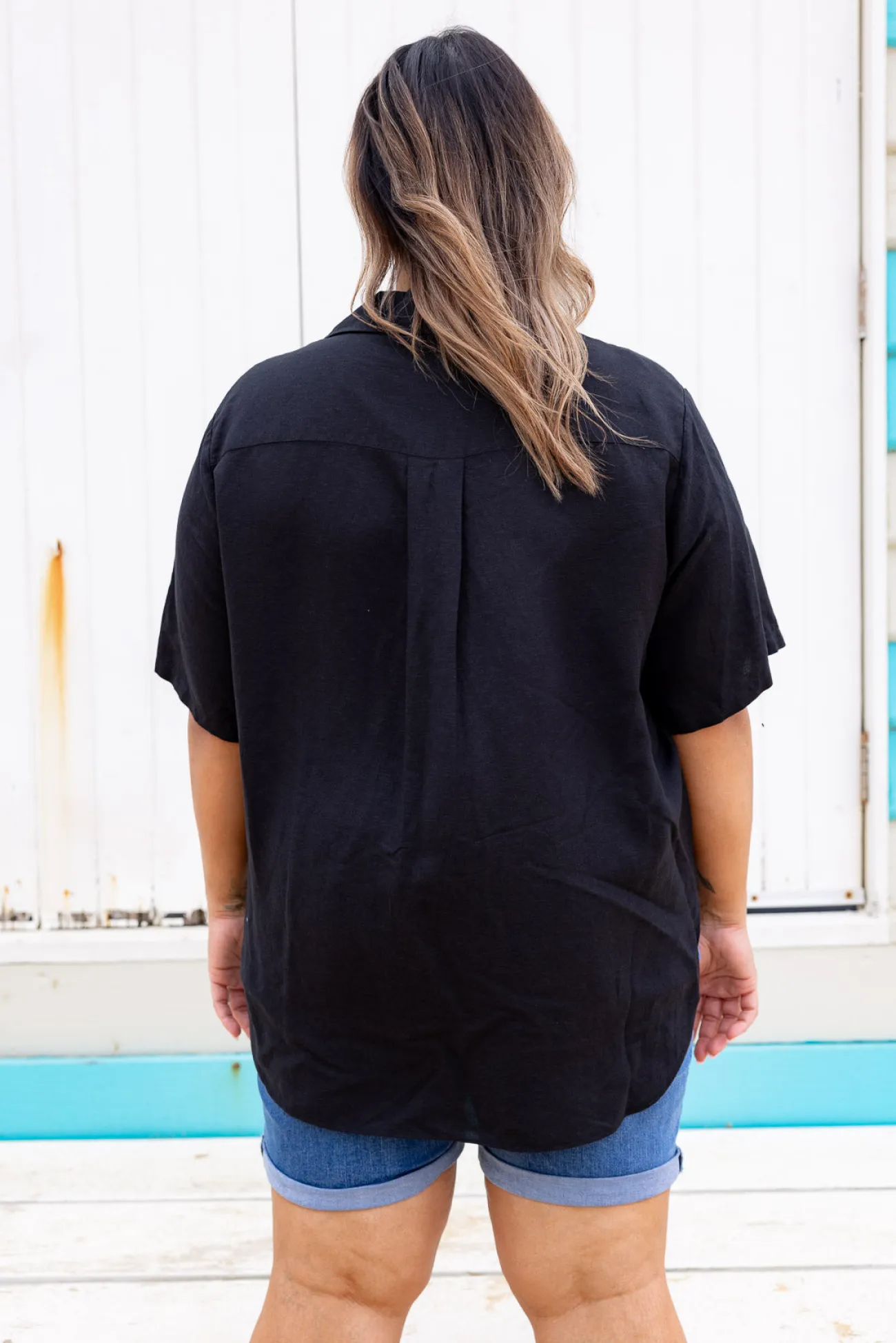 Proud Poppy Clothing Samara Linen Blend Shirt in Black Discount