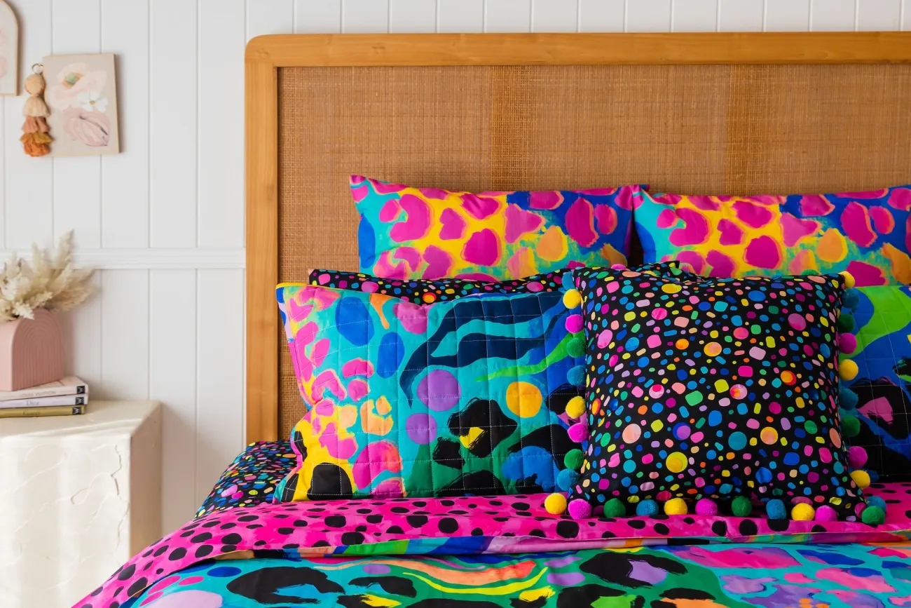 Proud Poppy Clothing Sleep Bright Black Pebble Pom Pom Filled Cushion by Kasey Rainbow Sale