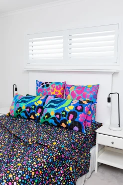 Proud Poppy Clothing Sleep Bright Black Pebble Sheet Set by Kasey Rainbow Clearance