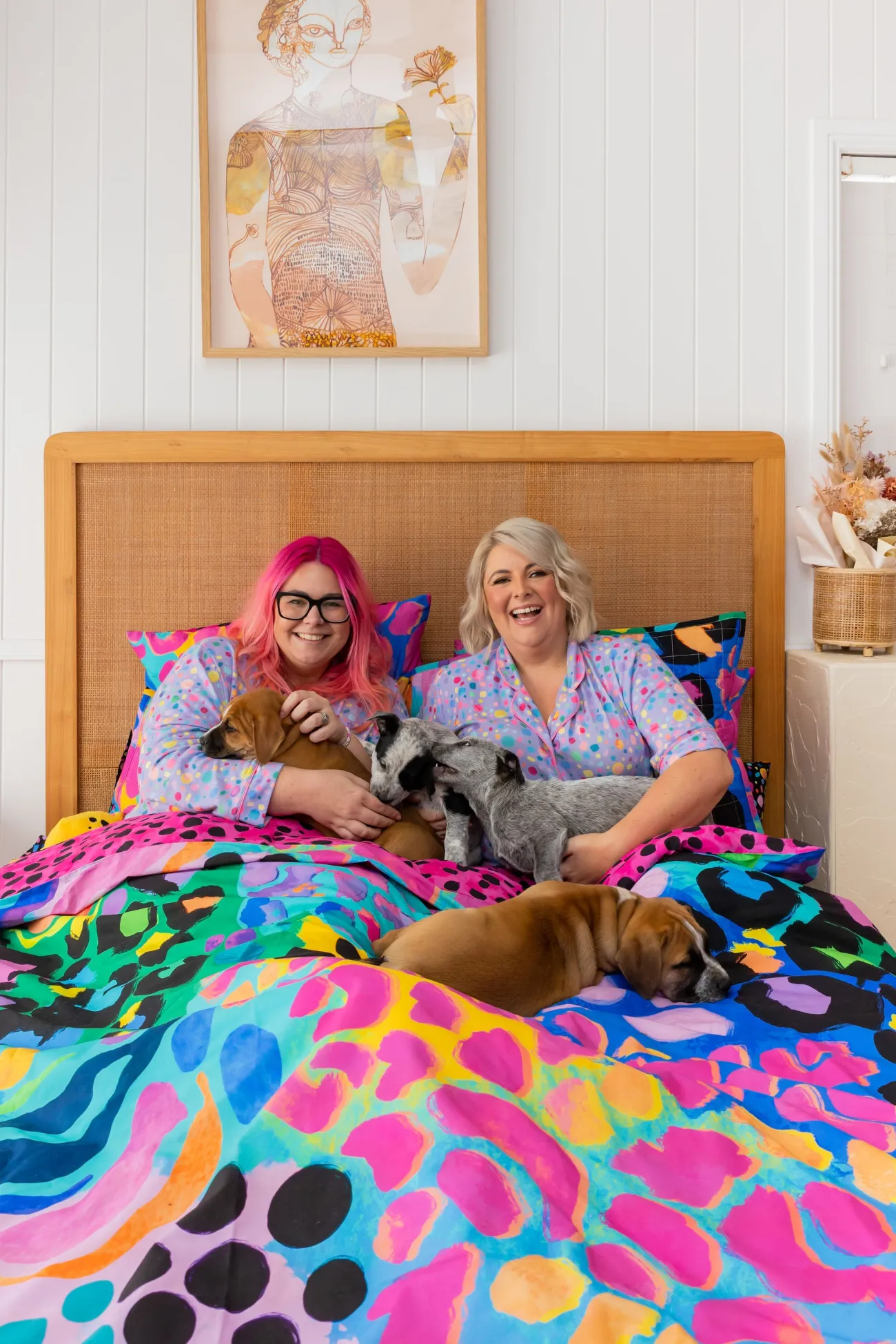 Proud Poppy Clothing Sleep Bright Electric Leopard Quilt Cover Set by Kasey Rainbow New
