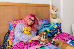 Proud Poppy Clothing Sleep Bright Electric Leopard Quilt Cover Set by Kasey Rainbow New
